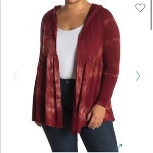 BAEA TIE DYE OPEN FRONT HOODED CARDIGAN NWT Size S Style#BATD-110